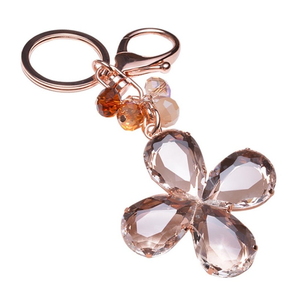 Crystal Lucky Four Leaf Clover Keychain/Bag Charm NWT